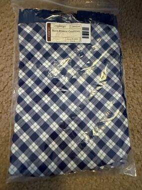 Longaberger Blue Ribbon Plaid Crafting Liner